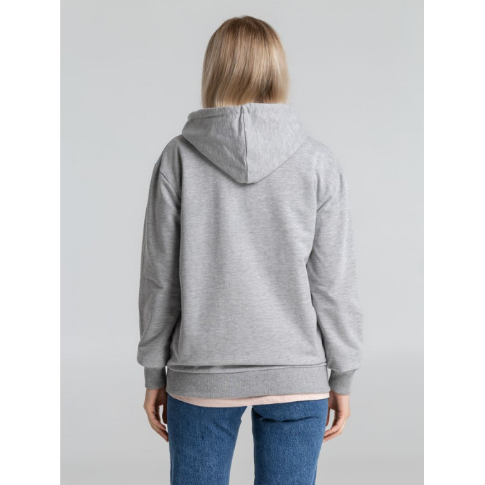 Толстовка на молнии с капюшоном Unit Siverga серый меланж, размер XS