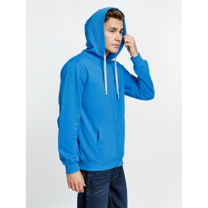 Толстовка на молнии с капюшоном Siverga, бирюзовая, размер 4XL