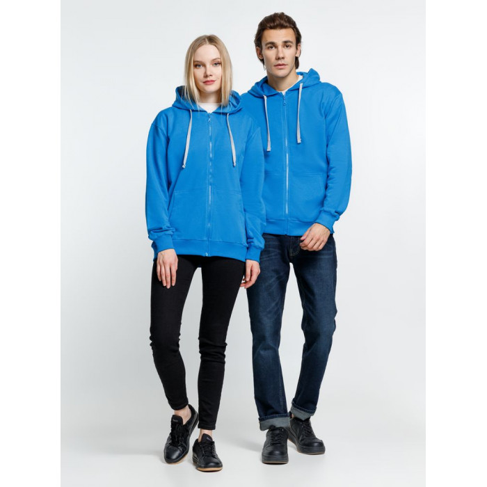 Толстовка на молнии с капюшоном Siverga, бирюзовая, размер 4XL