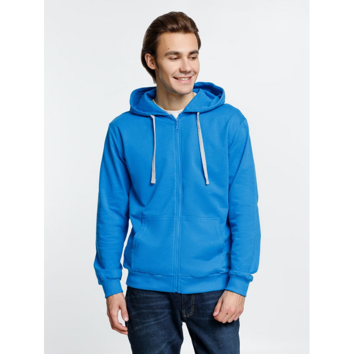 Толстовка на молнии с капюшоном Siverga, бирюзовая, размер 4XL