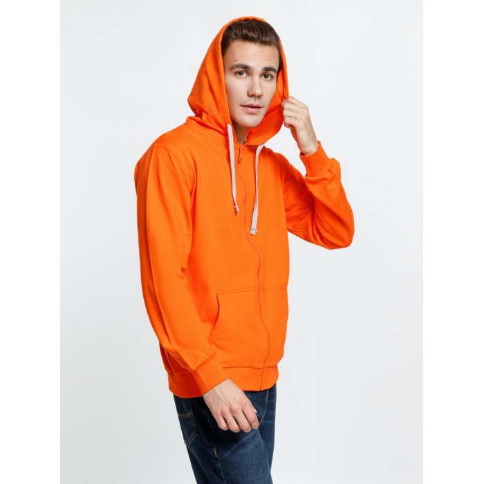Толстовка на молнии с капюшоном Siverga, оранжевая, размер XS