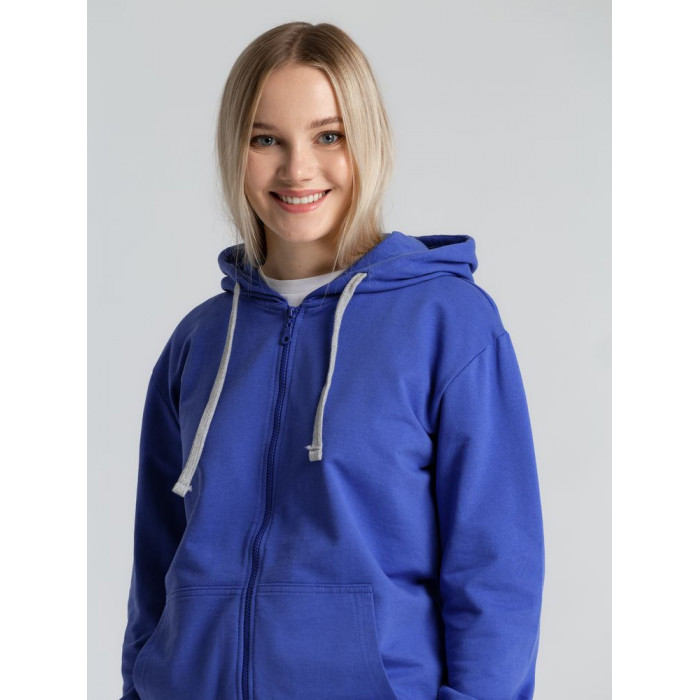 Толстовка на молнии с капюшоном Unit Siverga, ярко-синяя, размер 4XL