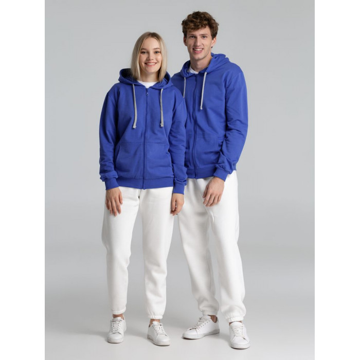 Толстовка на молнии с капюшоном Unit Siverga, ярко-синяя, размер 4XL