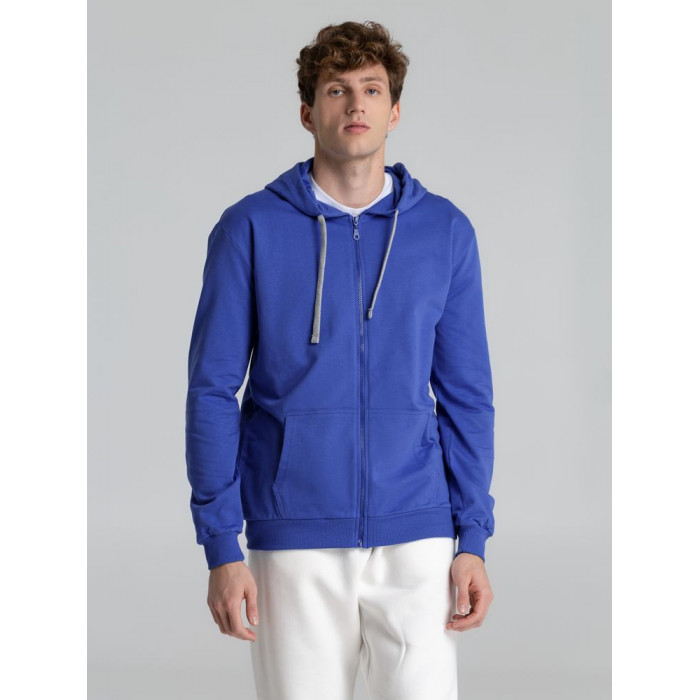 Толстовка на молнии с капюшоном Unit Siverga, ярко-синяя, размер 4XL