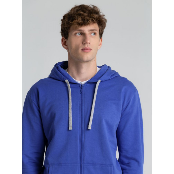 Толстовка на молнии с капюшоном Unit Siverga, ярко-синяя, размер 4XL