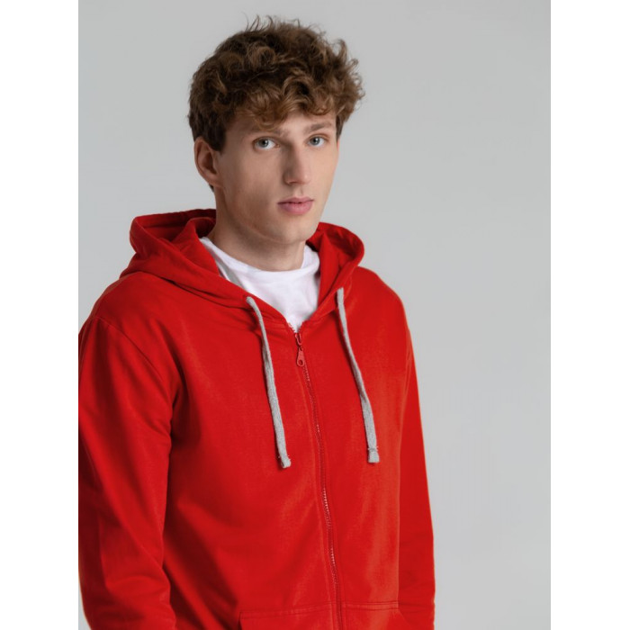 Толстовка на молнии с капюшоном Unit Siverga красная, размер 3XL