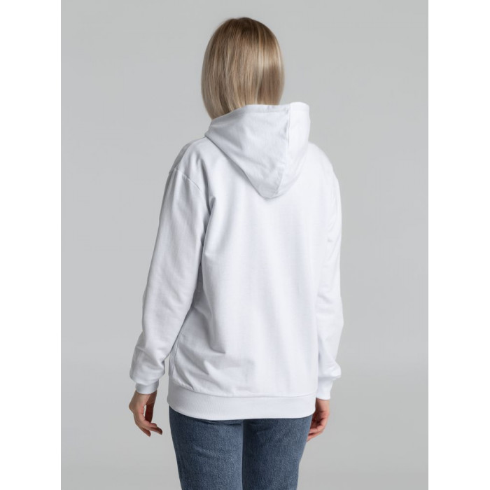 Толстовка на молнии с капюшоном Unit Siverga белая, размер 3XL