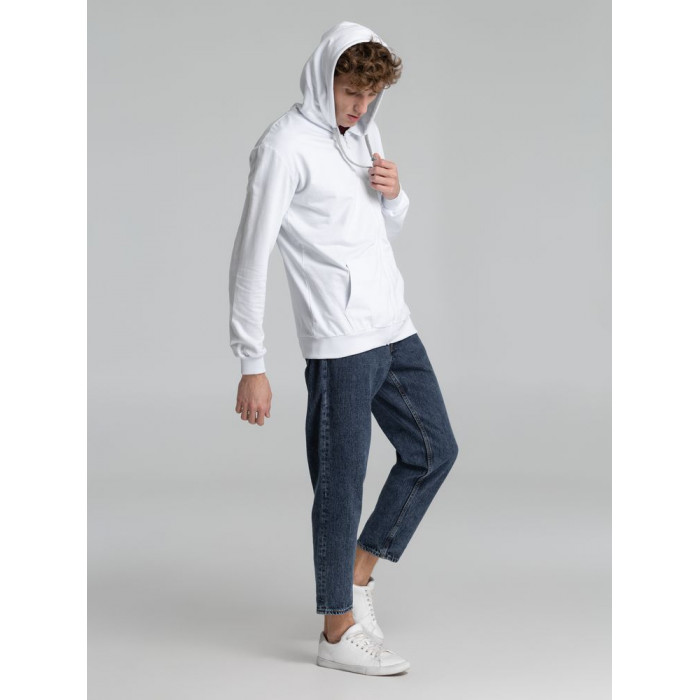 Толстовка на молнии с капюшоном Unit Siverga белая, размер 3XL