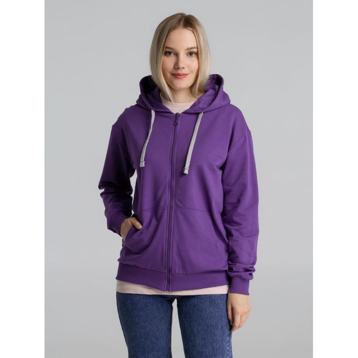 Толстовка на молнии с капюшоном Unit Siverga, фиолетовая, размер XXL