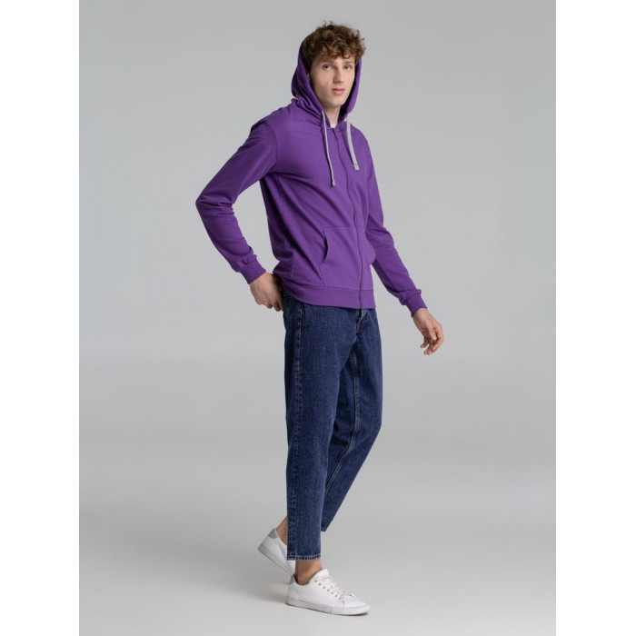Толстовка на молнии с капюшоном Unit Siverga, фиолетовая, размер XXL