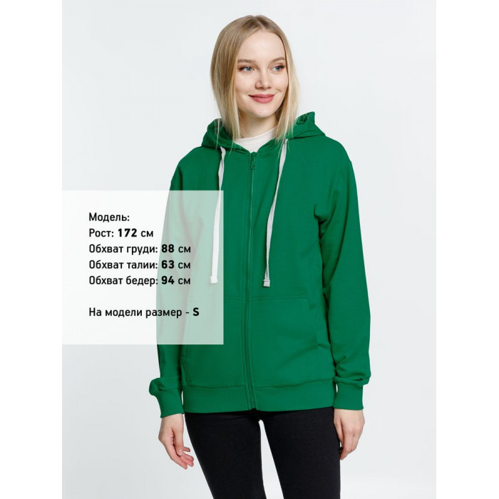 Толстовка на молнии с капюшоном Siverga, зеленая, размер 4XL