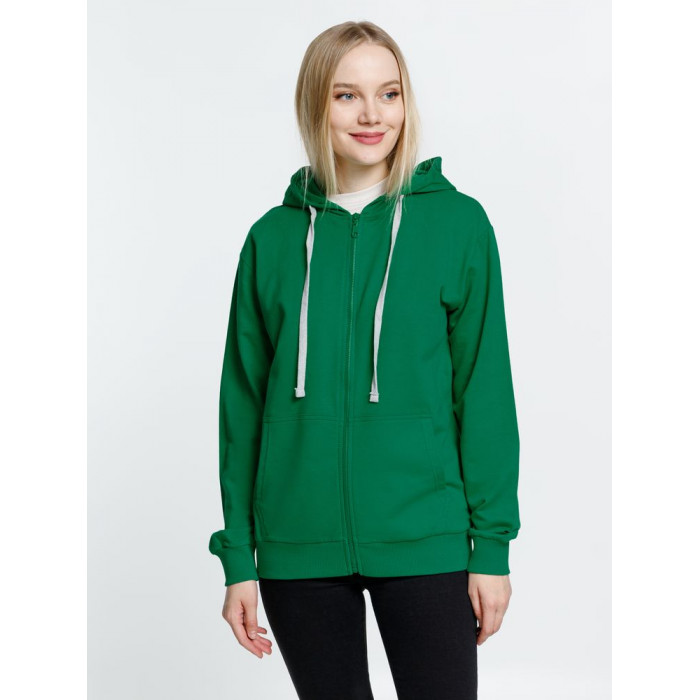 Толстовка на молнии с капюшоном Siverga, зеленая, размер 4XL