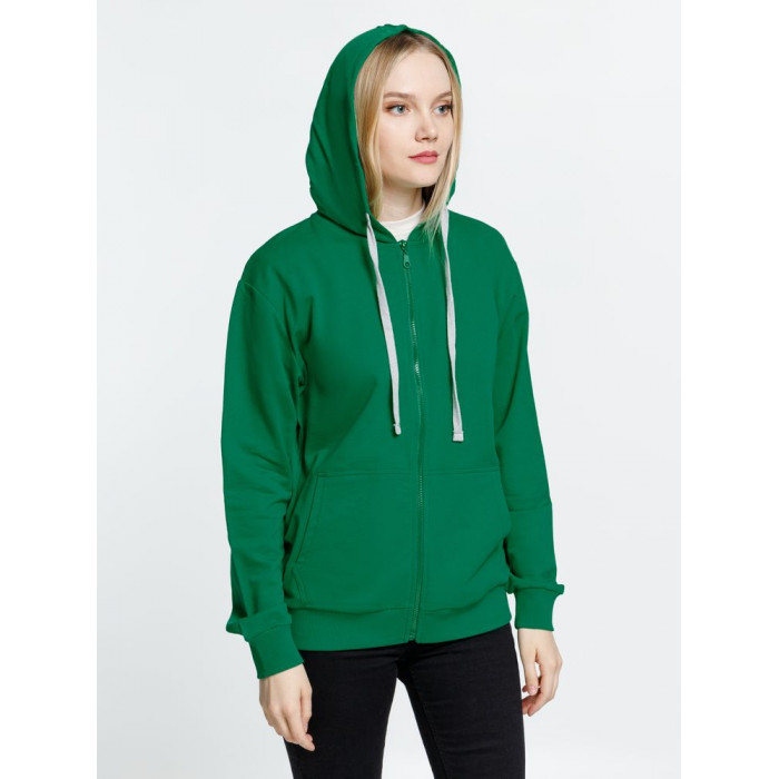 Толстовка на молнии с капюшоном Siverga, зеленая, размер 4XL
