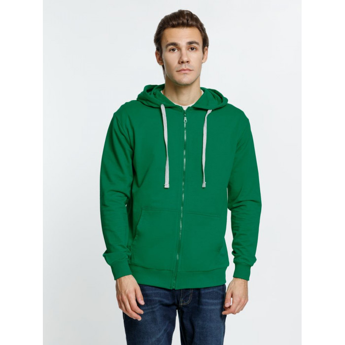 Толстовка на молнии с капюшоном Siverga, зеленая, размер 4XL