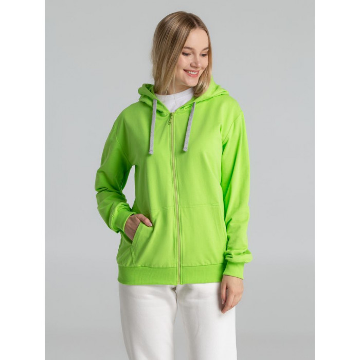 Толстовка на молнии с капюшоном Unit Siverga зеленое яблоко, размер XXL