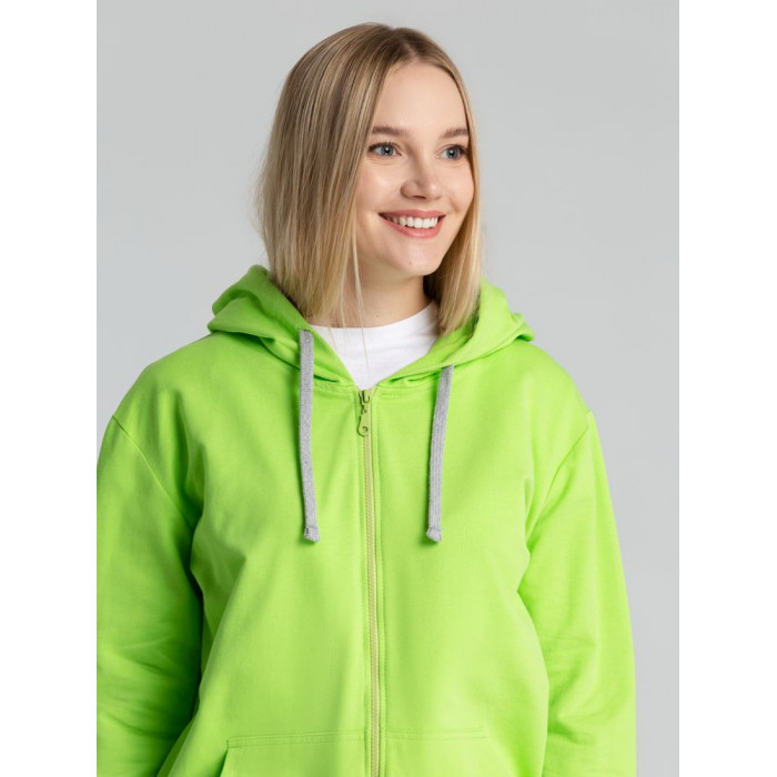 Толстовка на молнии с капюшоном Unit Siverga зеленое яблоко, размер XXL