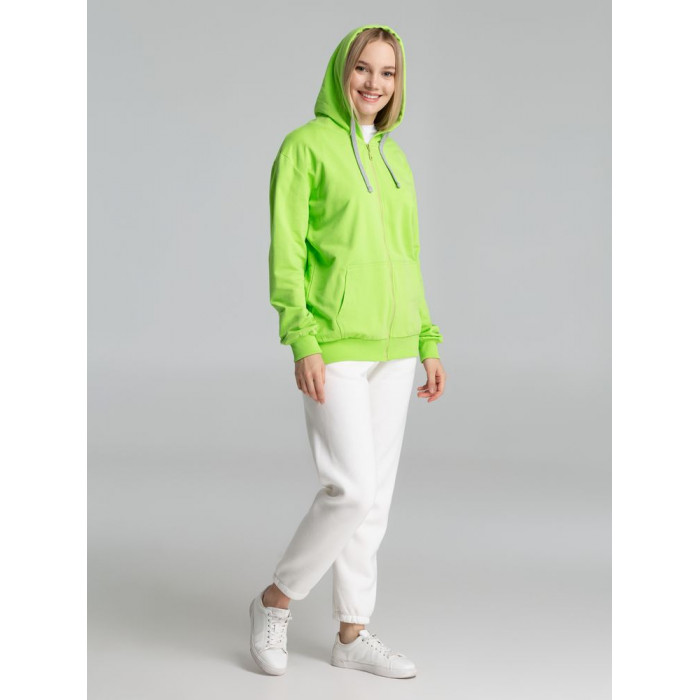 Толстовка на молнии с капюшоном Unit Siverga зеленое яблоко, размер XXL