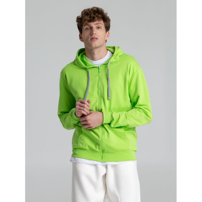 Толстовка на молнии с капюшоном Unit Siverga зеленое яблоко, размер XXL