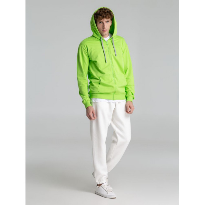 Толстовка на молнии с капюшоном Unit Siverga зеленое яблоко, размер XXL