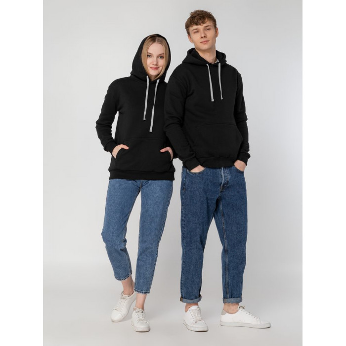 Толстовка с капюшоном Unit Kirenga Heavy черная, размер 4XL