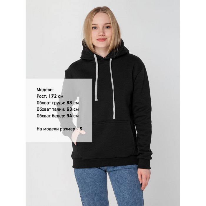 Толстовка с капюшоном Unit Kirenga Heavy черная, размер 4XL