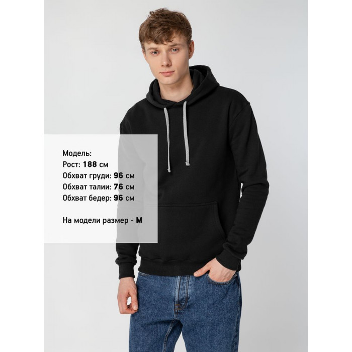 Толстовка с капюшоном Unit Kirenga Heavy черная, размер 4XL
