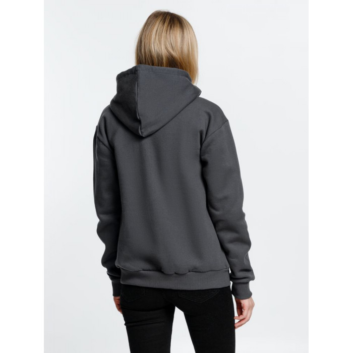 Толстовка на молнии с капюшоном Siverga Heavy 2.0, темно-серая (графит), размер XS