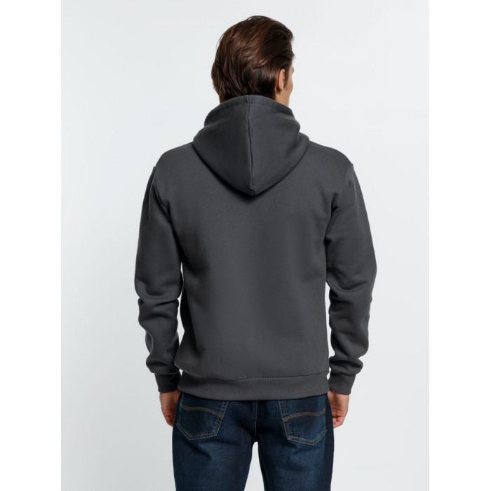 Толстовка на молнии с капюшоном Siverga Heavy 2.0, темно-серая (графит), размер XS