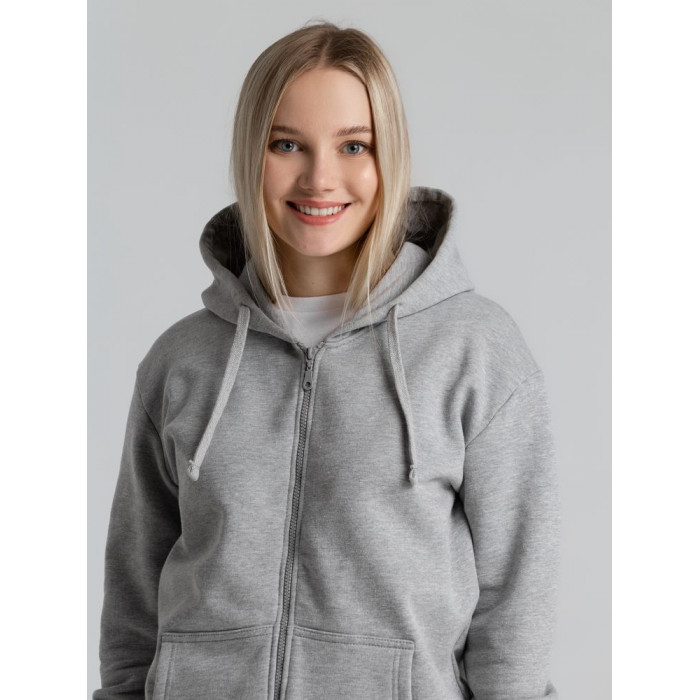 Толстовка на молнии с капюшоном Siverga Heavy 2.0, серый меланж, размер 5XL