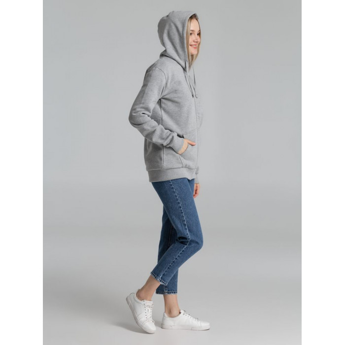 Толстовка на молнии с капюшоном Siverga Heavy 2.0, серый меланж, размер 5XL