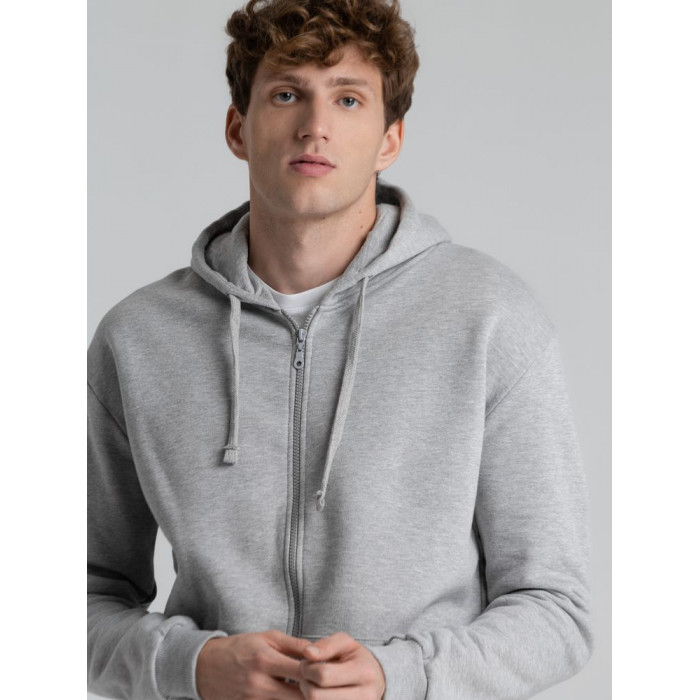 Толстовка на молнии с капюшоном Siverga Heavy 2.0, серый меланж, размер 5XL
