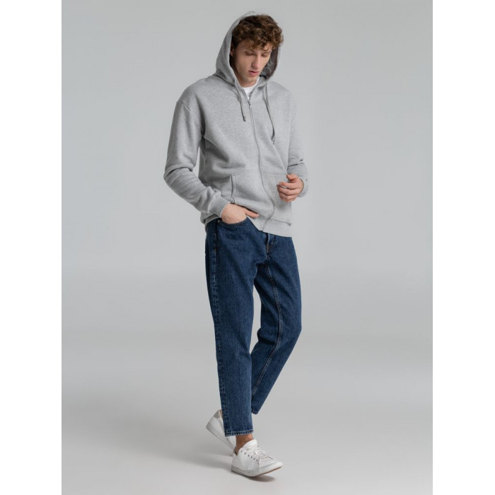 Толстовка на молнии с капюшоном Siverga Heavy 2.0, серый меланж, размер 5XL