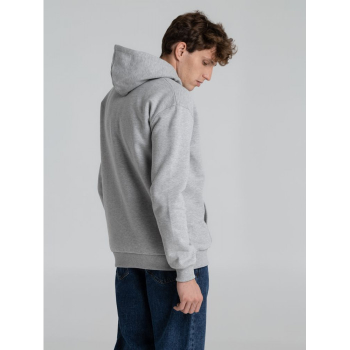 Толстовка на молнии с капюшоном Siverga Heavy 2.0, серый меланж, размер 5XL