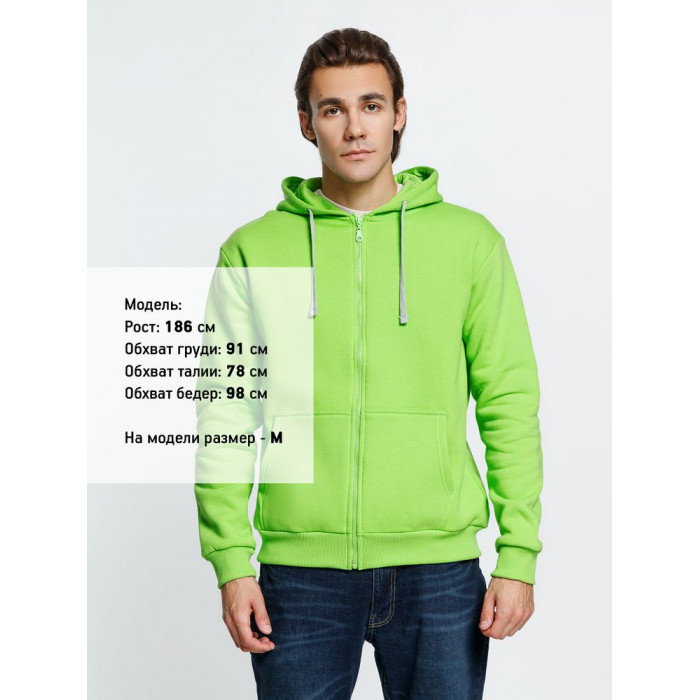 Толстовка на молнии с капюшоном Siverga Heavy, зеленое яблоко, размер XXL