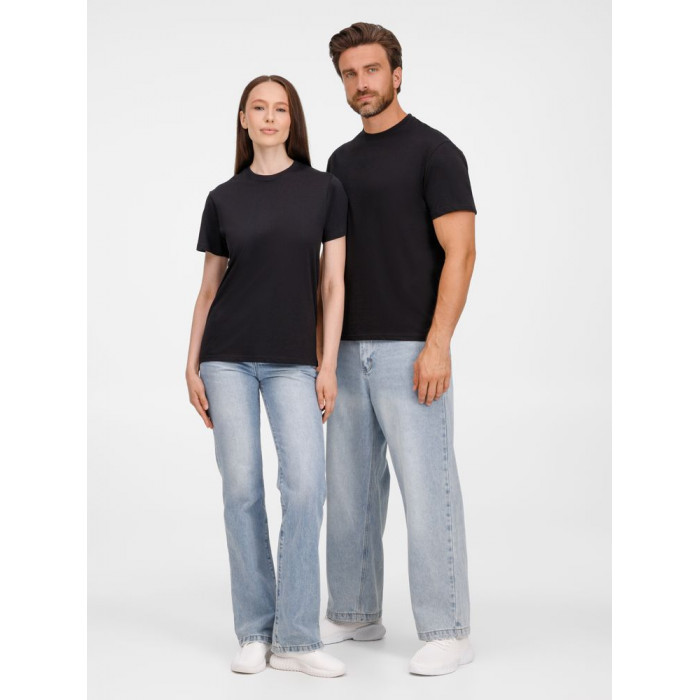 Футболка унисекс T-Bolka 180, черная, размер XXL