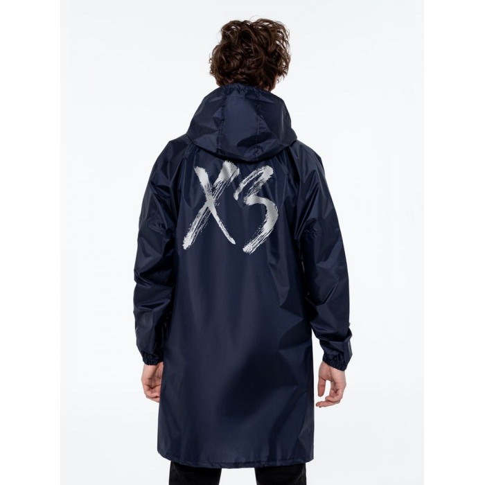 Дождевик «ХЗ», темно-синий с серебристым, размер XXL