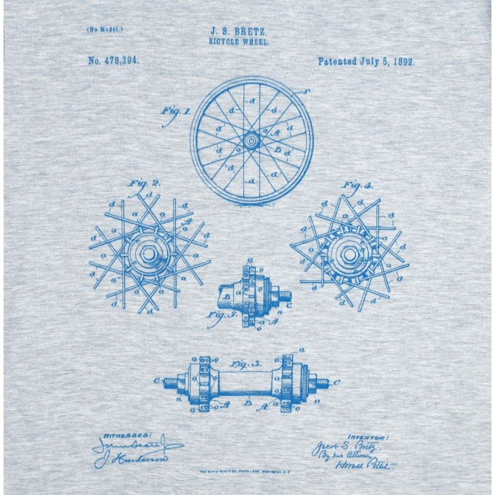 Футболка приталенная Old Patents. Wheel, голубой меланж
