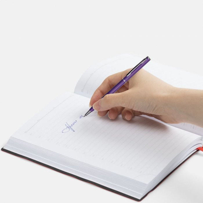 Ручка шариковая Hotel Chrome, ver.2, матовая фиолетовая