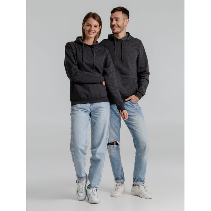 Толстовка с капюшоном Snake II черный меланж, размер 3XL