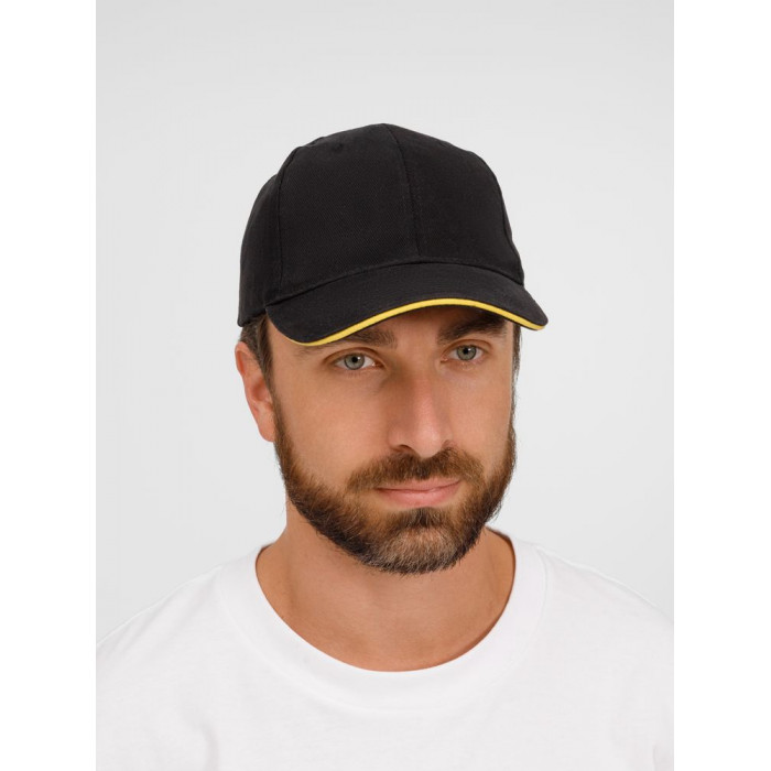Бейсболка Buffalo, черная с желтым