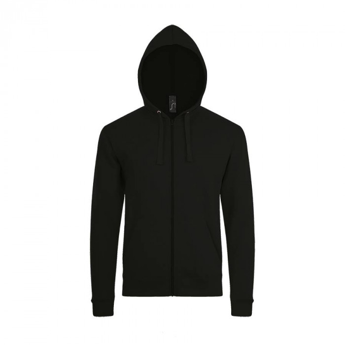 Толстовка мужская на молнии с капюшоном STONE, черный, 2XL, 50% хлопок, 50% полиэстер, 260 г/м2