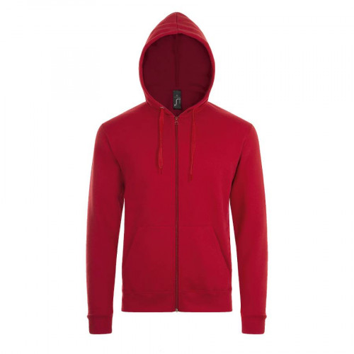 Толстовка мужская на молнии с капюшоном STONE, красный, 2XL, 50% хлопок, 50% полиэстер, 260 г/м2