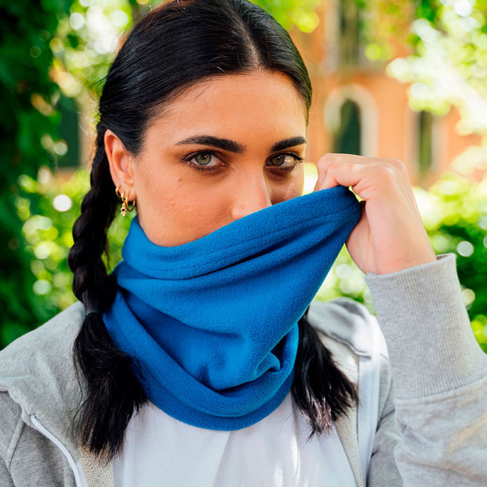 Шарф-бафф HOTTY-S с регулятором шнура, синий, флис, 100%  полиэстер, 230 г/м2