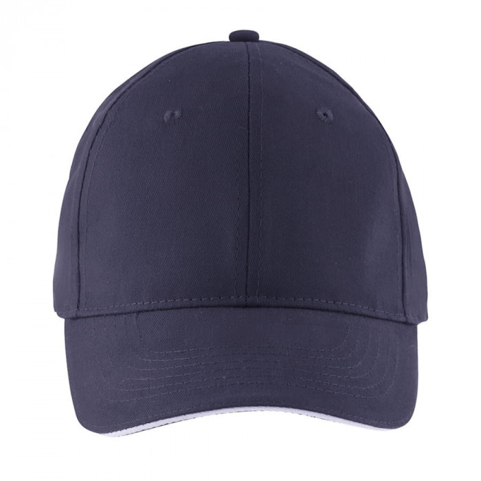 Бейсболка мужская "SOLAR", 6 клиньев, застежка на липучке, темно-синий/белый, 100% хлопок, 180 г/м2