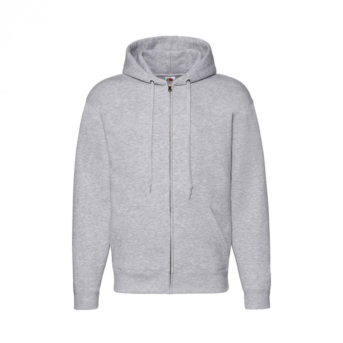 Толстовка мужская "PREMIUM HOODED SWEAT JACKET", серый меланж_M, 70% х/б, 30% п/э, 260 г/м2