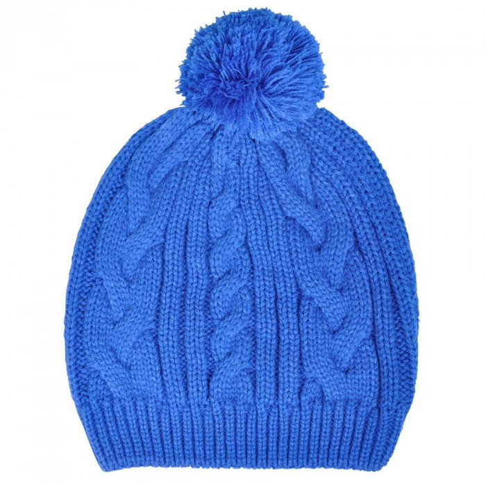 Шапка  "Irish" с помпоном,  темно-синий, акрил
