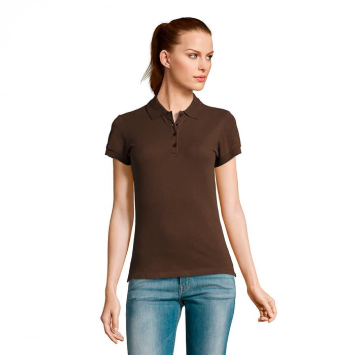 Поло женское PASSION, шоколадный, 2XL, 100% хлопок  170 г/м2
