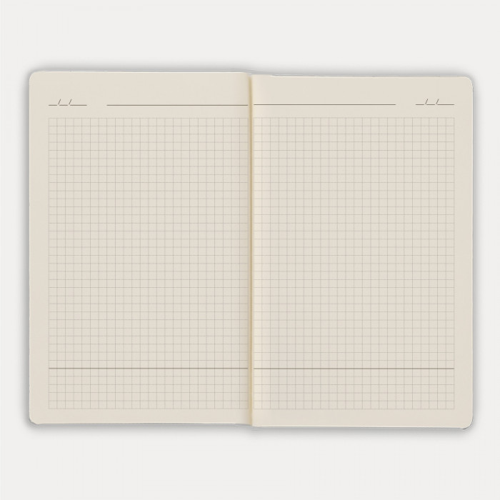 Тетрадь SLIMMY, 140 х 210 мм,  черный с черным, бежевый блок, в клетку