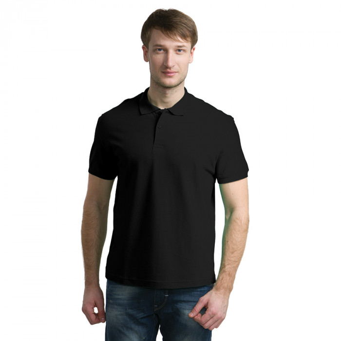 Поло "Apollo", черный_S,  100% х/б, 180 г/м2