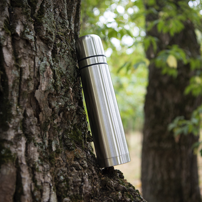 Термос с двумя кружками, D=8 см, H=34,2 см, 1000 мл, металл